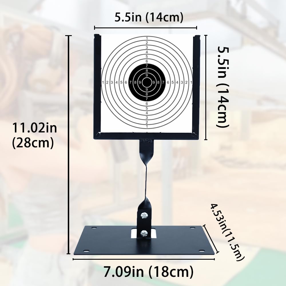 STRONCHUANBb Gun Target, Shooting Target, Slingshot Target, Comes with 20 Paper Targets, Square, Iron, Portable Design, Suitable for Outdoor Shooting and Hunting Shooting