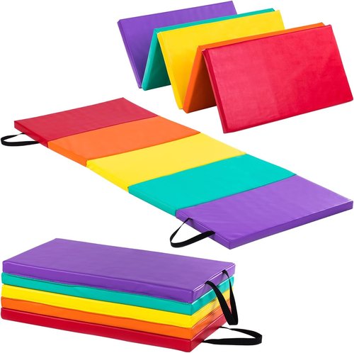 New Bounce Tumbling Mat - Gymnastics Exercise Mat for Kids | Folding Design for Home Use