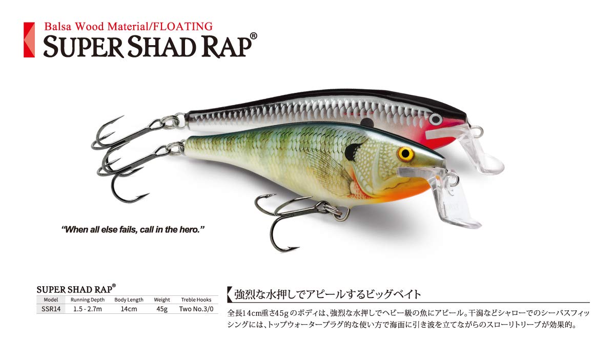 Rapala Big Bait Super Shad Wrap 5.5 inches (14 cm), 1.6 oz (45 g), Live Perch PEL SSR14-PEL Lure