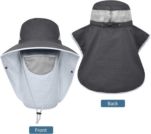 LCZTN Sun Protection Cap - UPF 50+ Wide Brim Fishing Hat with Face & Neck Flap