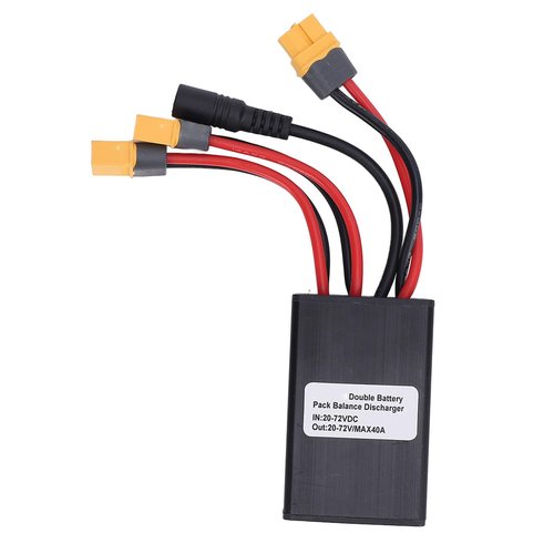 Double Battery Parallel Module, Dual Battery Support for Extended Range, Discharge Switch 20-72V 40A for Electric Bikes, Scooters, Cycling Enthusiasts, Commuters