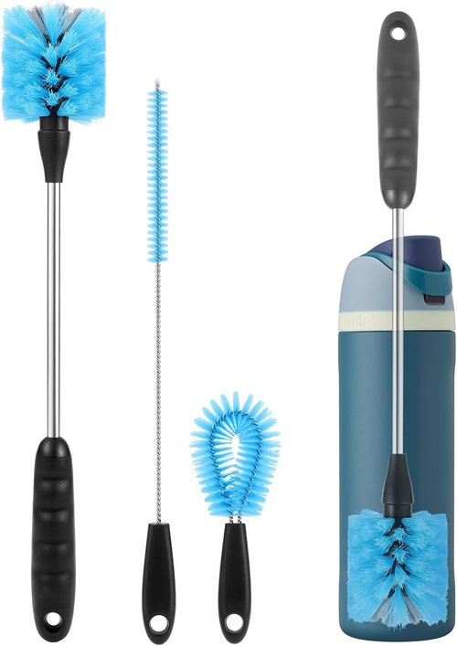 EasyAcc Water Bottle Cleaner Brush - 3 Pack Long Handle Straw & Nipple Brush for Owala, Stanley, Hydroflask
