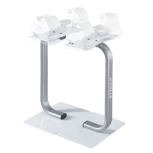 BYZOOM FITNESS Adjustable Dumbbell Stand Rack Holder Weight Training Fitness Exercise for Home Gym Woman Beginner White