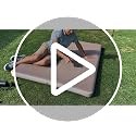 Beige Double Camping Sleeping Pad with Drop Stitch Support - 76 x 51 inches