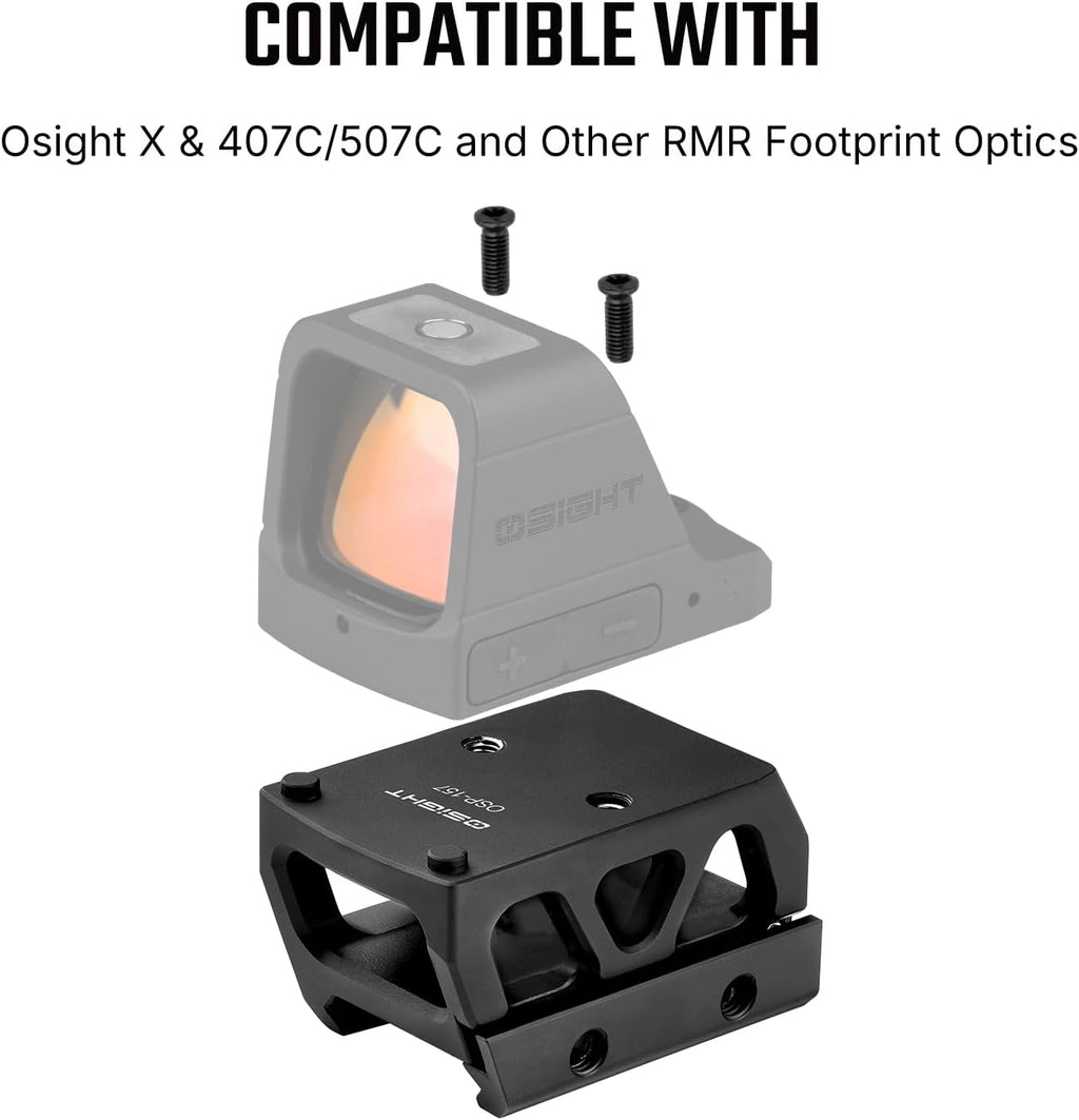 OSP-157 Picatinny Riser Mount - Red Dot Adapter Plate for Osight X, RMR/407C/507C | 1.134" Saddle Height