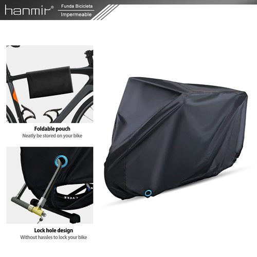 Bike Cover, Waterproof Outdoor Bicycle Cover with Lock Hole for Mountain Road Bikes