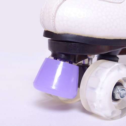 VNAKER PU Rubber Roller Skate Toe Stoppers 1 Pair with Screws Jelly Purple