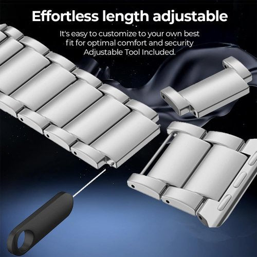 synsing Titanium Metal Watch Band Compatible with Fitbit Versa 4 Bands & Sense 2, Titanium WatchStrap Replacement Wristbands for Fitbit Versa 3 & 4 / Sense 2 & 1 Accessory