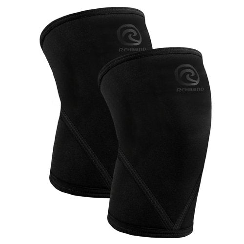 Rehband 7051 Classic 7mm V-Knee-Sleeve for Weightlifting, Competition Grade Powerlifting Knee Sleeve, Compression Sleeve for Crossfit, Squats, Gym, Colour:Carbon/Black - 1 Pair, Size:Medium