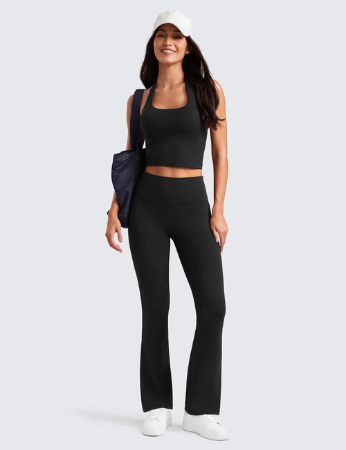 CRZ YOGA Flare Leggings - High Waist Bootcut Lounge Pants with Pocket | Available in 29"-33.5" Sizes