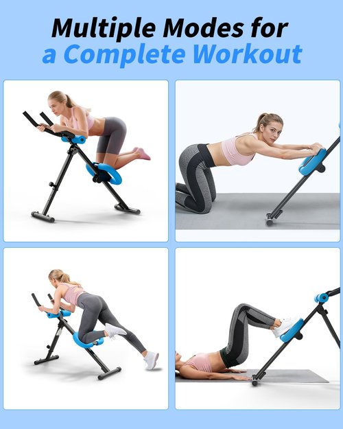 AzureHaven AB Machine Ab Workout Equipment, Adjustable Ab Trainer Machine for Abs Workout at Home Gym, Foldable, Knee Protection