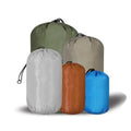 VESPERBUDDY Small Drawstring Bags Stuff Sack Set 5-Pack,Colorful 3L/5L/9L/15L/20L Ultralight Ditty Bags with Dirty Flap for Camping,Hiking,Travelling or Laundry (Blue&Golden&Grey&Yellow&Green)