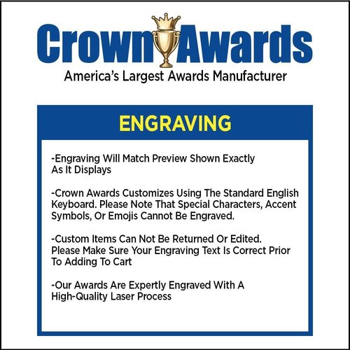 Crown Awards 7" H Corporate Acrylic Award - Engraved Recognition Trophy for Achievements