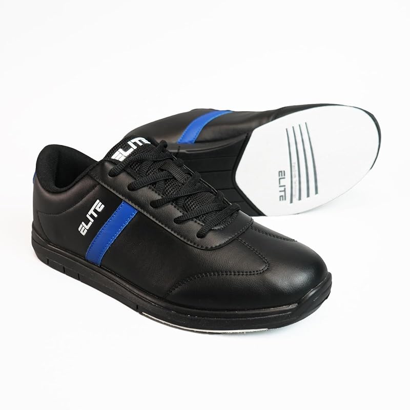 Elite Men's Basic Bowling Shoes with Universal Sliding Soles - Black/Royal 11