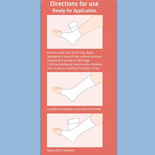 Sion Biotext Flexible Unna Boot Fabric Bandages with Zinc and Calamine, First Aid Kit Emergency Supplies, Ankle Brace Compression Bandage Wrap, Wound Care Supplies, 4 Inches X 30 Feet