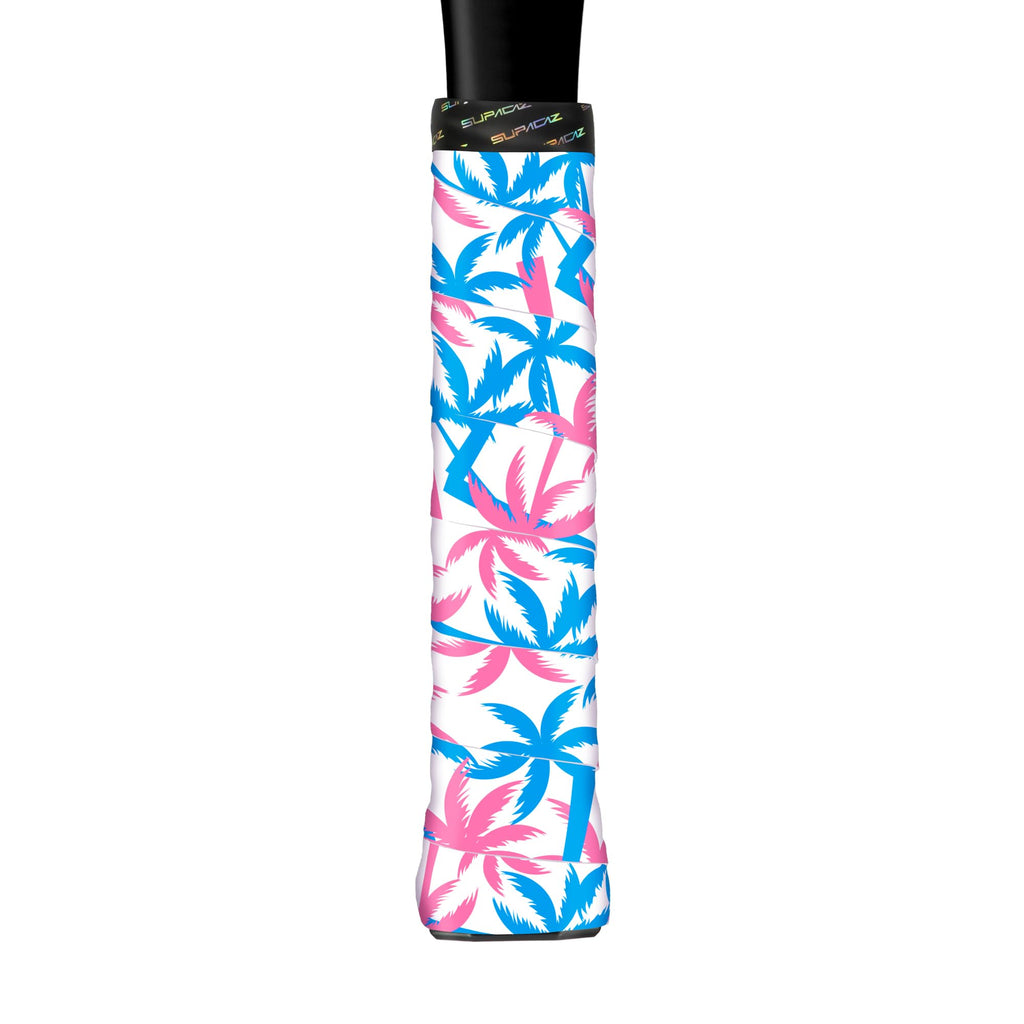 Supacaz Super Sticky Kush Miami Tennis Overgrip - Racket Dry Overwrap - Racquet Grip Tape - Over Grip Wrap - 3pk