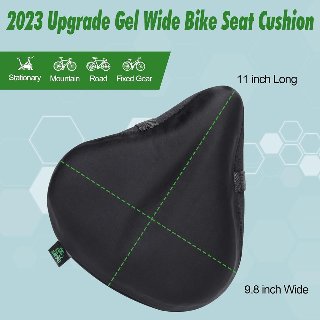 Zacro Bike Seat Cushion - Honeycomb Gel Cover for Ultimate Comfort | Fits Peloton & Mountain Bikes