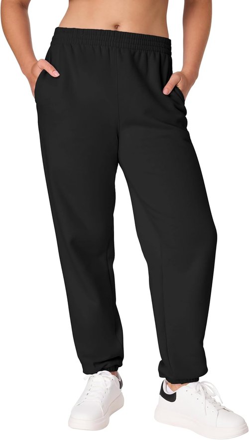 Hanes Women's Midweight Fleece Joggers - Comfortable Sweatpants with Pockets | Size 30" Plus