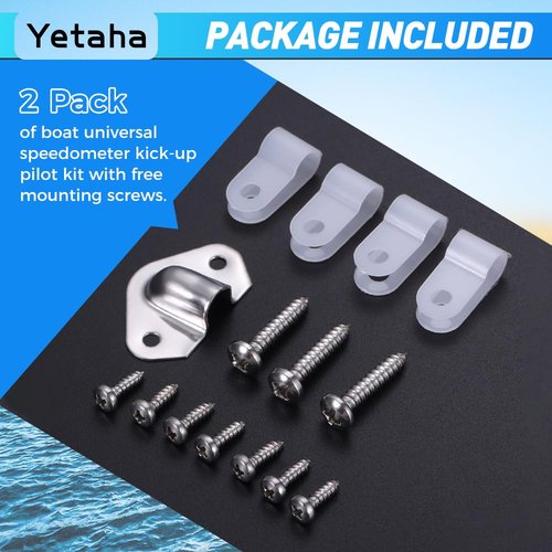 Yetaha 2Pcs Boat Speedometer Pitot Kit, Universal Speedometer Kick-up Pilot Up to 80 MPH Automatic Speedometer, Sea Portable Mini Tool Accessories