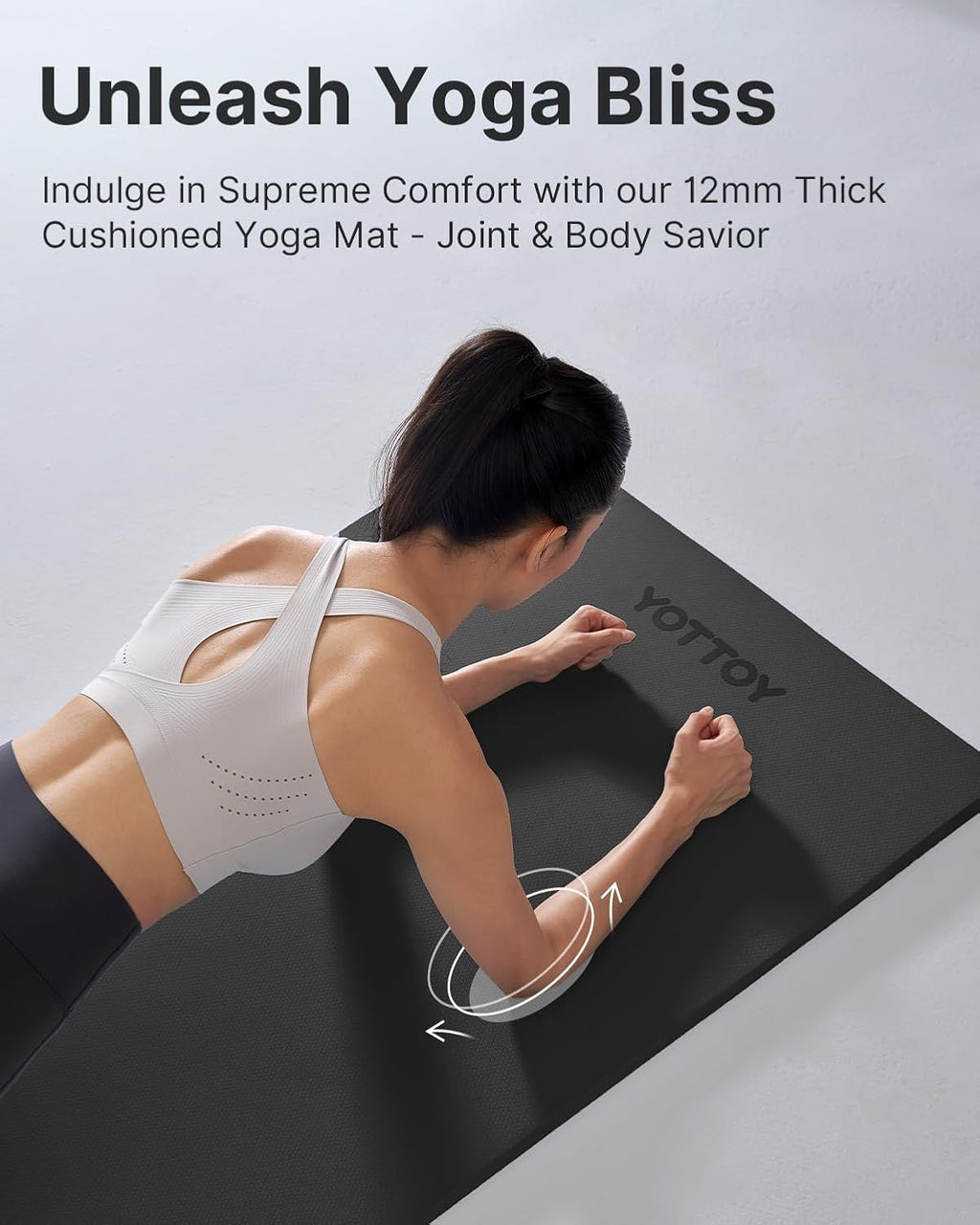 YOTTOY Extra Thick Yoga Mat - 1/2 Inch Non-Slip TPE Exercise Mat for Home Gym & Pilates