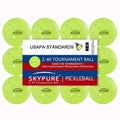 SKYPURE Z-40 Outdoor Pickleball Balls USAPA Pickle Balls - 40-Hole Professional Ball with High Visibility, One-Piece Molded for Tournament, Practice & All Skill Levels 12Balls-Packed