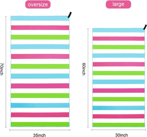 Exclusivo Mezcla Microfiber Beach Towel - Quick Dry, Lightweight & Sand-Free | Multicolor, 30x60 Inches