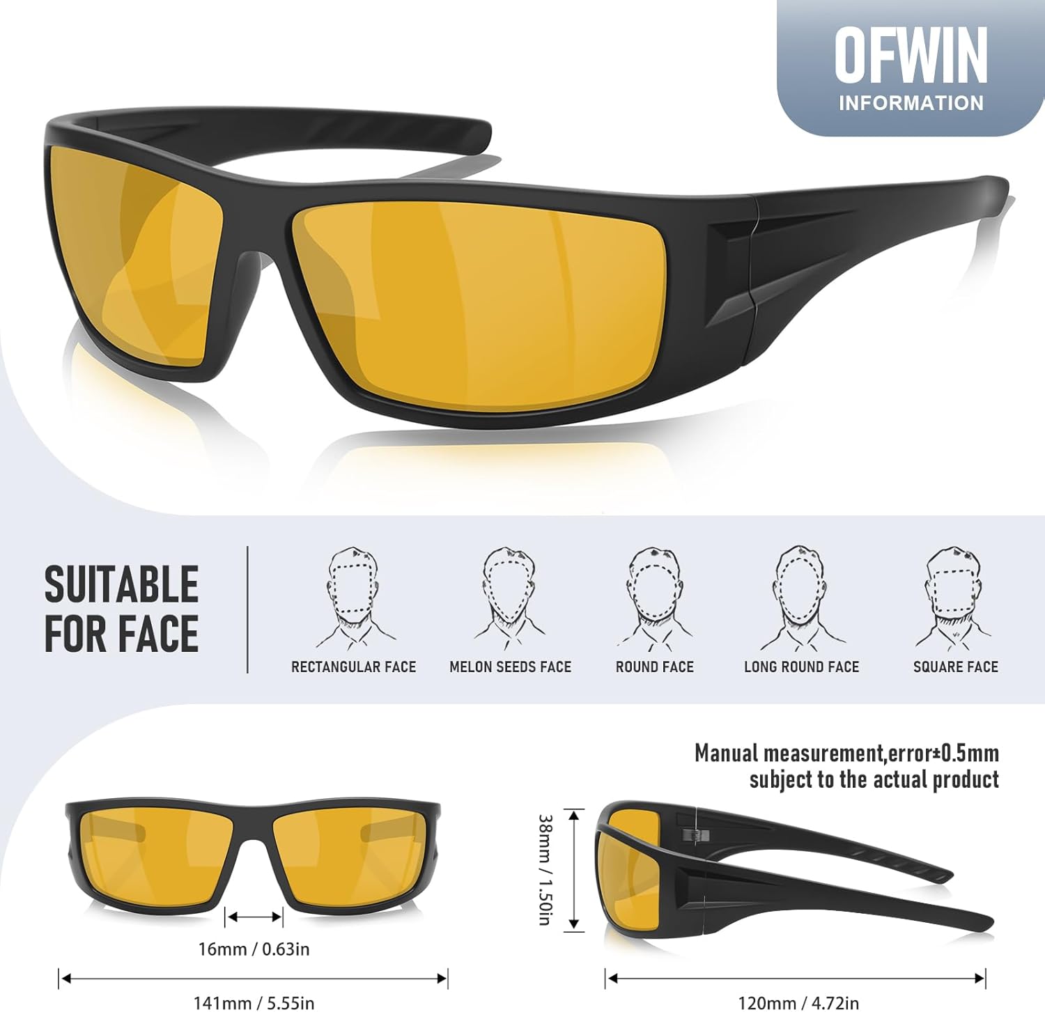 Polarized Sports Sunglasses - Unbreakable Frame for Men & Women | UV400 Protection for Cycling & Fishing