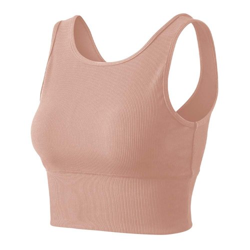 Workout Crop Tank Tops for Women Solid Comfort Sleeveless Shirts for Casual Sports Fitness Yoga Reversible Ribbed Tops Pink M