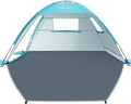 Glymnis Beach Tent Sun Shelter for 3 Person with UPF 50+ UV Protection, Lightweight & Easy Setup Beach Shade Canopy with Vent Windows & Zippered Door - Blue