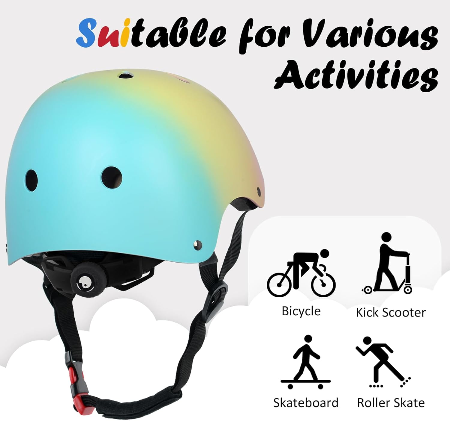 Skiennix Kids Bike Helmet - Adjustable Multi-Sport Design | Fits Toddlers to Youth in 3 Sizes