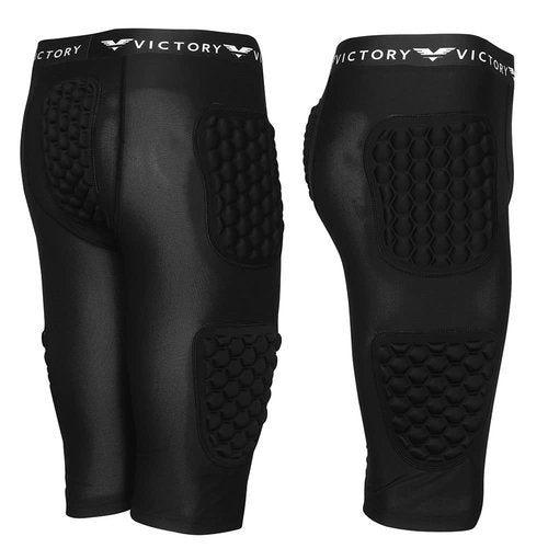 Protective Padded Compression Shorts for Snowboard, Skate, Ski, Football, Basketball - Hip, Butt and Tailbone Padding (Large)