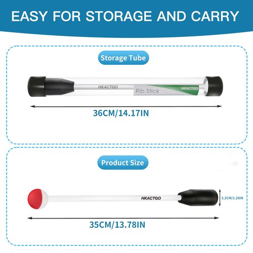 HKACTGO Rib Stick,Golf Training Swing Aid,Golf Training Aid,Chipping Training Aid,Golf Alignment Sticks,Rotation and Golf Wrist Hinge Trainer Fits Mens, Womens,Kids/Junior Clubs,White