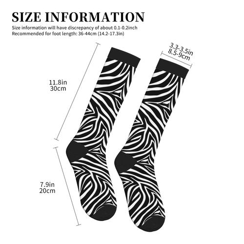 aipoase Zebra Compression Socks Knee High Circulation Support Socks For Women Men Athletic Running Hiking Cycling