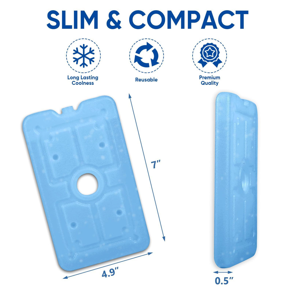 Life BROS 4-Pack Slim Flat Ice Packs for Coolers & Lunch Boxes – Freezer Packs for Beach, Camping, Reusable Long-Lasting Cooling for Food, Drinks & Kids Lunch Bag