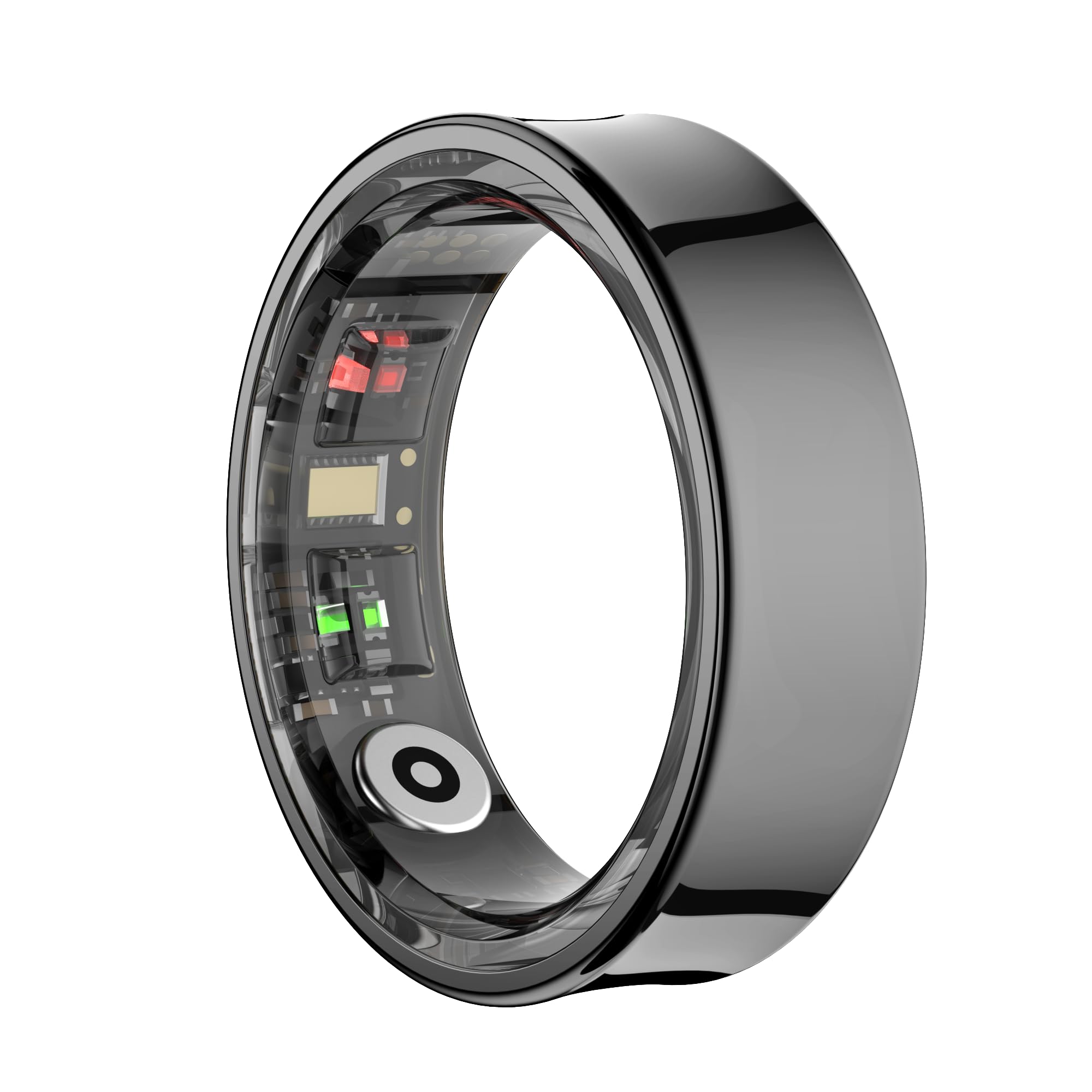 SM SEVENMORE Curved Design Smart Ring Fitness Tracker, Gesture Remote Control Activity Sport Record Sleep Quality Heart Rate SpO2 Skin Temperature Monitoring (Black, #9)