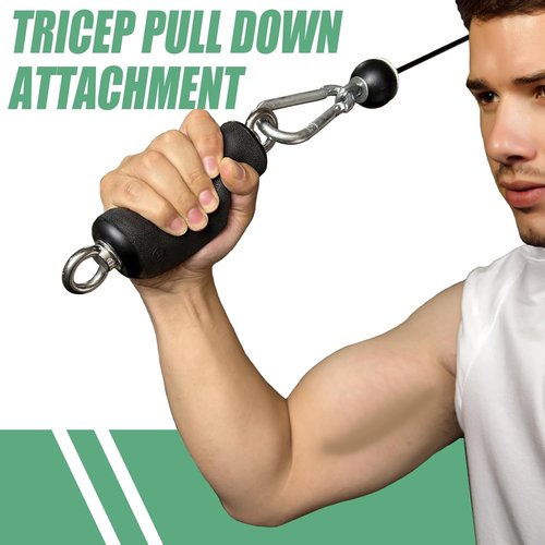 KORIKAHM Cable Machine Attachment - Ergonomic Gym Handles for LAT & Tricep Workouts | Home Gym Essential