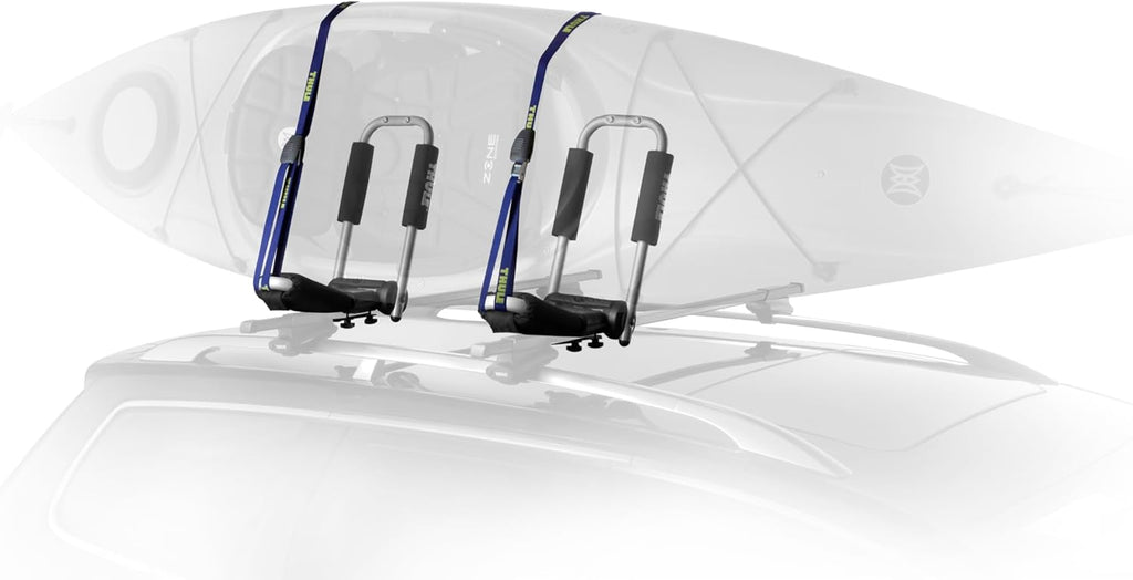 Thule HullaPort Pro - Foldable Rooftop Kayak Carrier - 75lb Capacity | Includes Tie Downs & Straps