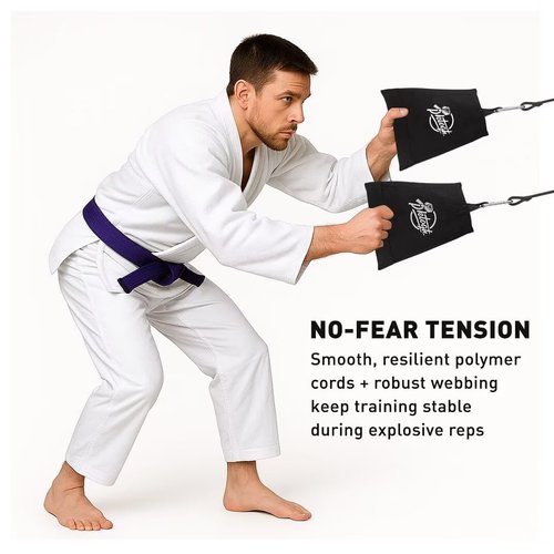 Jiu Jitsu Grip Trainer Simulating Gi – BJJ Resistance Bands System | Grappling Grip Strength & Endurance Training for Judo, MMA & Home Gym