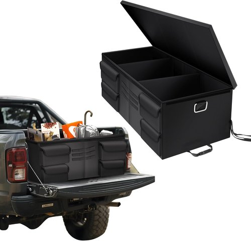 Mixsuper Truck Bed Organizer - Heavy Duty Storage Solution with Adjustable Straps for All Truck Sizes