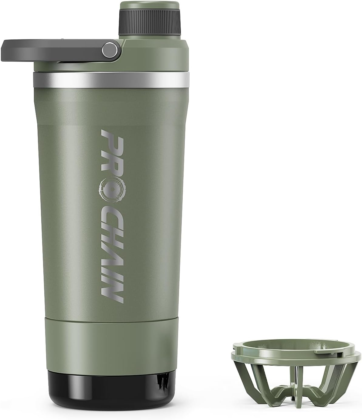 PROCHAIN Insulated Stainless Steel Shaker Bottle - Leak-Proof Twist Lock Lid, 24 oz for Protein Shakes & Gym Use