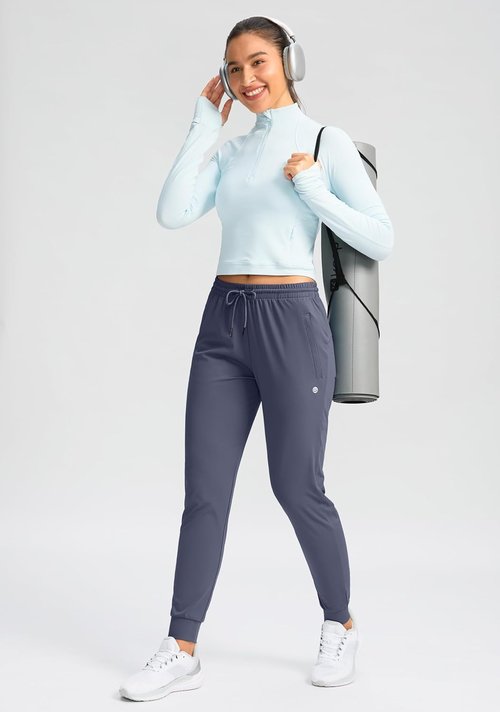 G Gradual Women's Joggers - Tapered Running Sweatpants with Zipper Pockets | Comfortable Lounge Wear