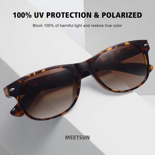 MEETSUN Classic Polarized Sunglasses - Trendy Retro UV Protection for Men & Women | 3 Pack