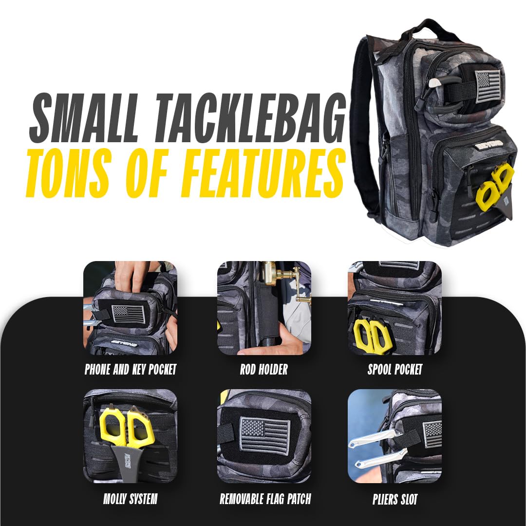 Beyond Fishing Tackle Backpack- The Voyager Tactical Fishing Storage Bag - Lightweight & Compact Bag For Fishing