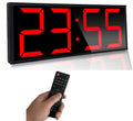 Boyiit 17.3'' Extra Large Home Gym Timer Clock, Programable Workout Interval Timer, Digital Wall Clock, with 7-Color Night Light, 8 Alarm Clocks, Calendar/Temperature, Countdown & Stopwatch (Red)