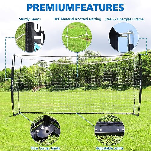 Storgem Collapsible Metal Frame Soccer Goal for Backyard, Multiple Sizes