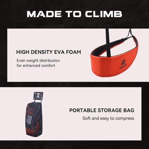 KAILAS Safety Climbing Harness Professional Mountaineering Lightweight Rock Climbing Gear Protect Waist Safety Belt Orange Red M