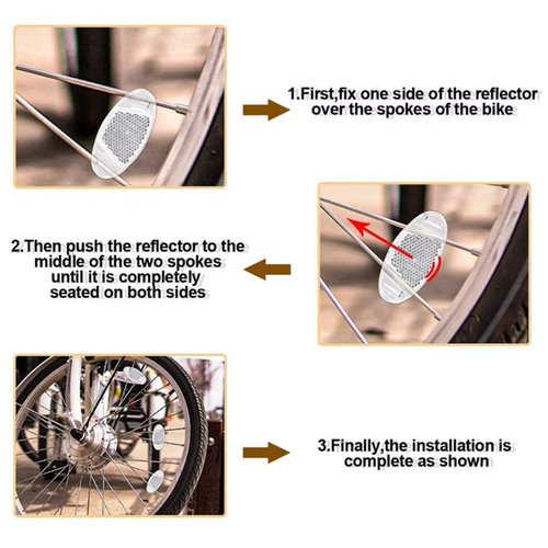 Meuey Lyot Bike Spoke Reflectors Bike Reflectors Bicycle Wheel Lights Bike Rear Reflector Bike Safety Light Reflective Spoke Cover Bicycle Accessories 4PCS