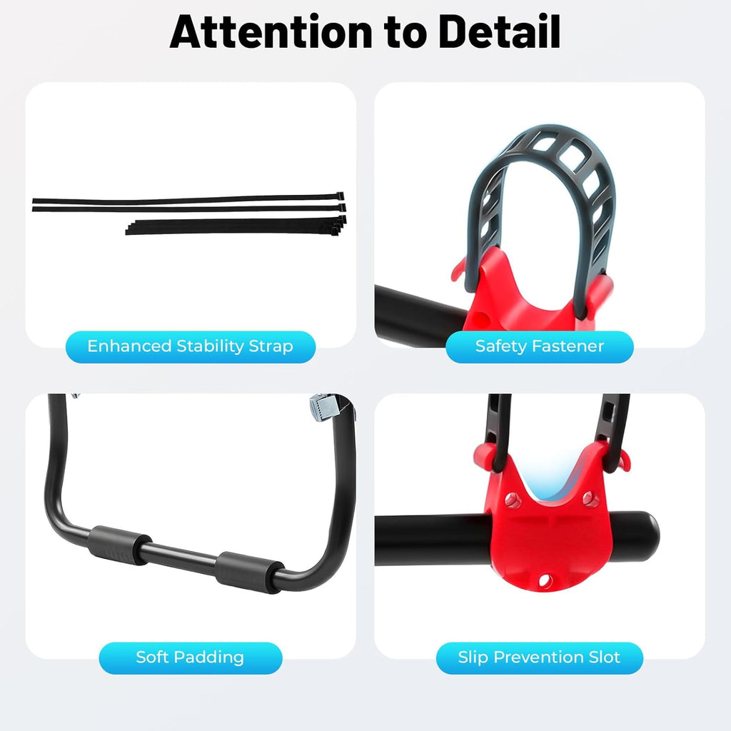 Skiennix Bike Rack - Trunk Mount for SUVs & Cars, 44lb Capacity, Foldable Steel, Holds 3 Bikes, Red & Black
