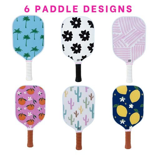 Let’s Rally Fiberglass Pickleball Paddle (Orange Blossom) – USAPA Approved Pickleball Racket for Women, Cute Design for Indoor & Outdoor Play