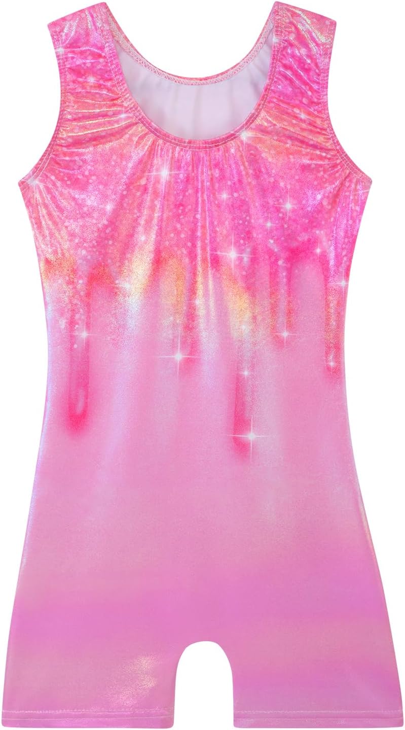 Regine Switzerland Leotards for Girls - Shiny Mermaid Unicorn Design | Toddler Dance Wear in Blue & Hot Pink